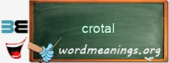 WordMeaning blackboard for crotal